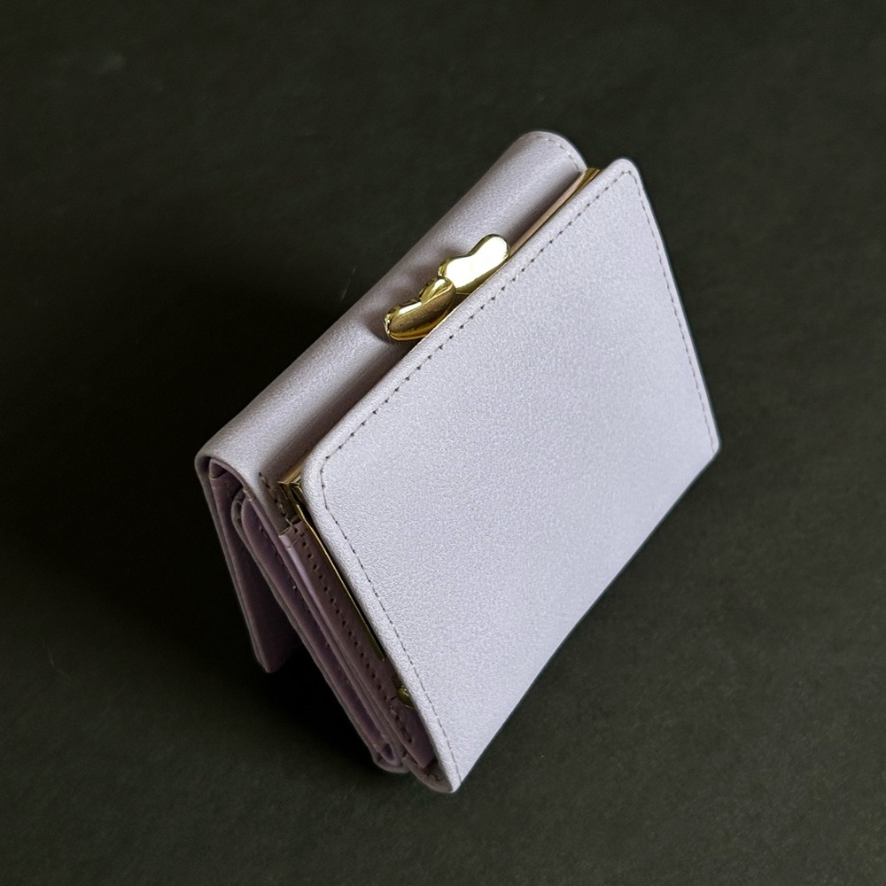 Girls Mini Wallet with Heart Shaped Clasp (Lilac/Purple)